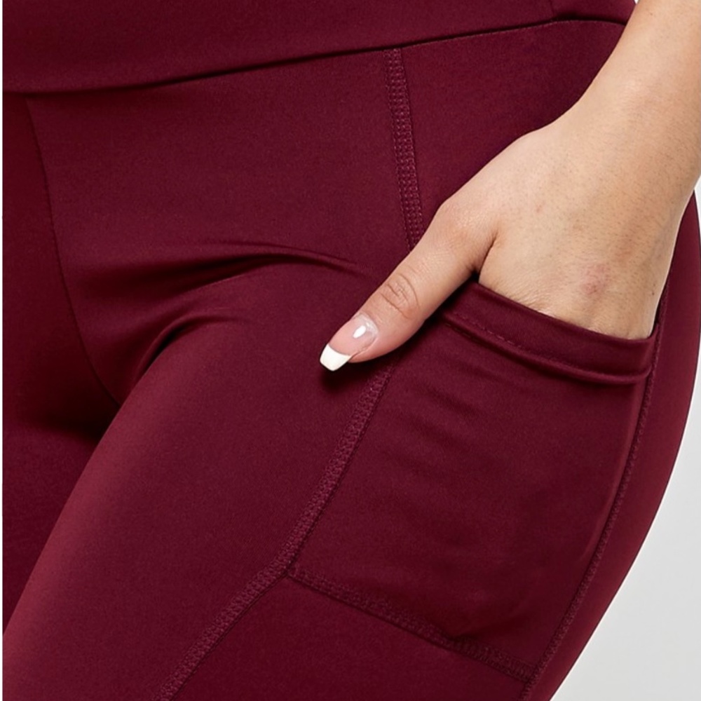 Burgundy butt lifted leggings as seen on TicTok